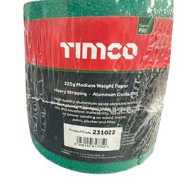 TIMCO Sandpaper Roll Green P60 115mm x 10m- Qty 2