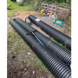 Twinwall Drainage Pipe 450mm x 6mtr lengths- Qty 5